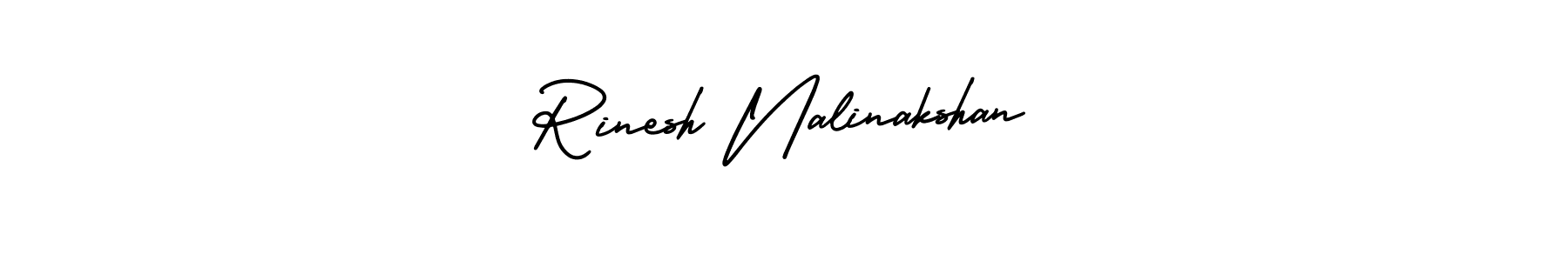 The best way (AmerikaSignatureDemo-Regular) to make a short signature is to pick only two or three words in your name. The name Rinesh Nalinakshan include a total of six letters. For converting this name. Rinesh Nalinakshan signature style 3 images and pictures png