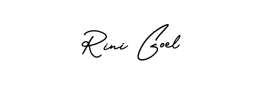 Rini Goel stylish signature style. Best Handwritten Sign (AmerikaSignatureDemo-Regular) for my name. Handwritten Signature Collection Ideas for my name Rini Goel. Rini Goel signature style 3 images and pictures png