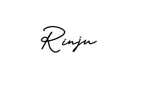 How to make Rinju signature? AmerikaSignatureDemo-Regular is a professional autograph style. Create handwritten signature for Rinju name. Rinju signature style 3 images and pictures png