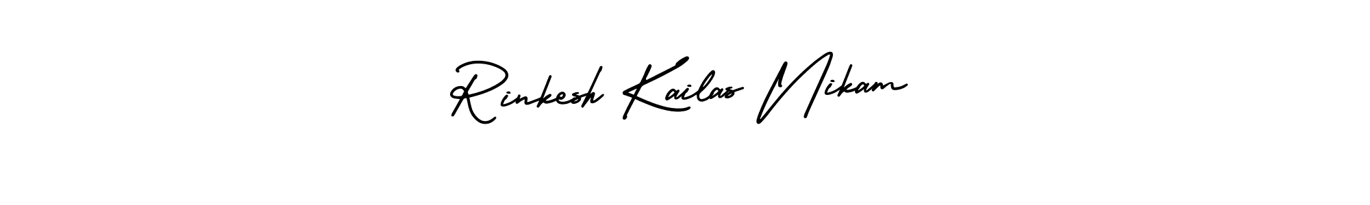 How to make Rinkesh Kailas Nikam signature? AmerikaSignatureDemo-Regular is a professional autograph style. Create handwritten signature for Rinkesh Kailas Nikam name. Rinkesh Kailas Nikam signature style 3 images and pictures png