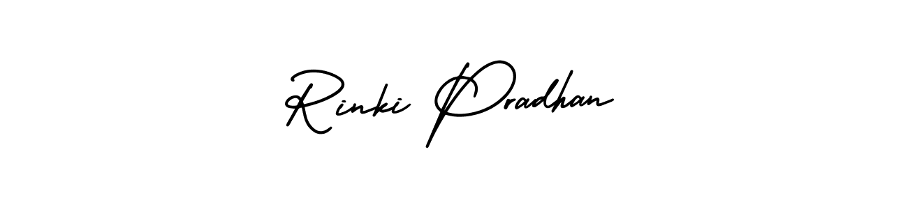 How to make Rinki Pradhan name signature. Use AmerikaSignatureDemo-Regular style for creating short signs online. This is the latest handwritten sign. Rinki Pradhan signature style 3 images and pictures png