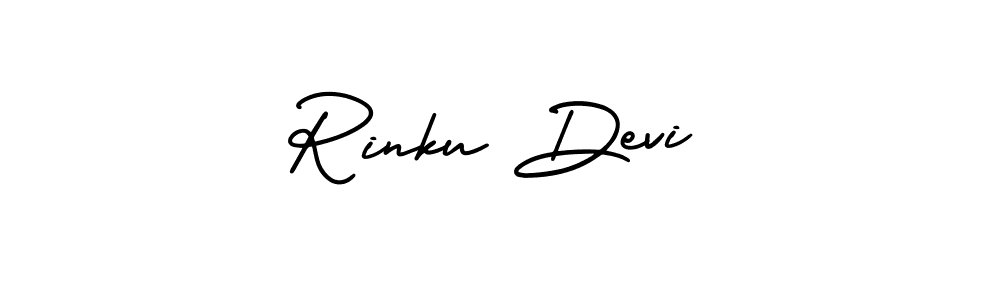 You should practise on your own different ways (AmerikaSignatureDemo-Regular) to write your name (Rinku Devi) in signature. don't let someone else do it for you. Rinku Devi signature style 3 images and pictures png