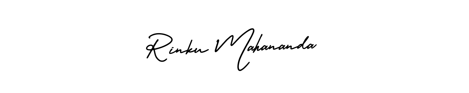 Rinku Mahananda stylish signature style. Best Handwritten Sign (AmerikaSignatureDemo-Regular) for my name. Handwritten Signature Collection Ideas for my name Rinku Mahananda. Rinku Mahananda signature style 3 images and pictures png