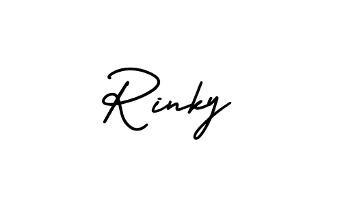 Make a beautiful signature design for name Rinky. With this signature (AmerikaSignatureDemo-Regular) style, you can create a handwritten signature for free. Rinky signature style 3 images and pictures png