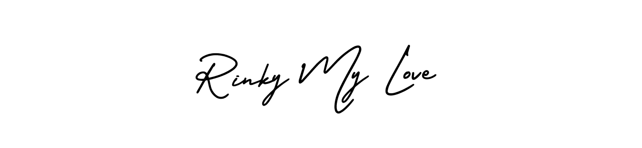 How to make Rinky My Love name signature. Use AmerikaSignatureDemo-Regular style for creating short signs online. This is the latest handwritten sign. Rinky My Love signature style 3 images and pictures png