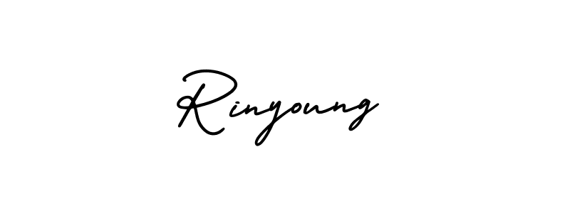 Rinyoung stylish signature style. Best Handwritten Sign (AmerikaSignatureDemo-Regular) for my name. Handwritten Signature Collection Ideas for my name Rinyoung. Rinyoung signature style 3 images and pictures png