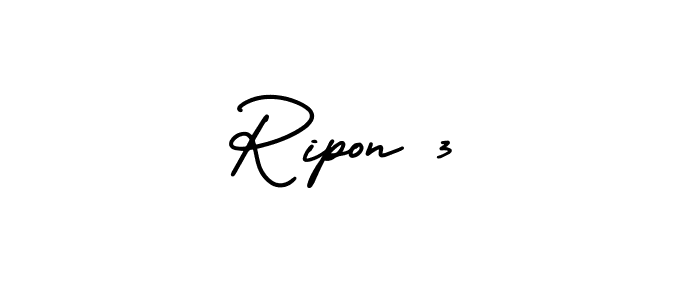 The best way (AmerikaSignatureDemo-Regular) to make a short signature is to pick only two or three words in your name. The name Ripon 3 include a total of six letters. For converting this name. Ripon 3 signature style 3 images and pictures png