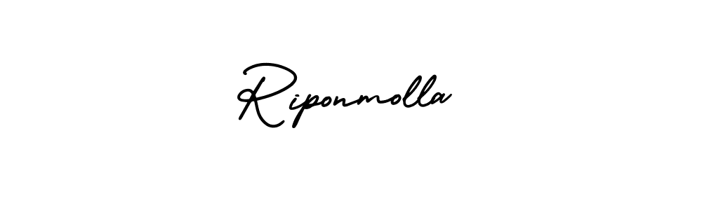 Use a signature maker to create a handwritten signature online. With this signature software, you can design (AmerikaSignatureDemo-Regular) your own signature for name Riponmolla. Riponmolla signature style 3 images and pictures png