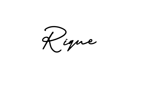 You should practise on your own different ways (AmerikaSignatureDemo-Regular) to write your name (Rique) in signature. don't let someone else do it for you. Rique signature style 3 images and pictures png