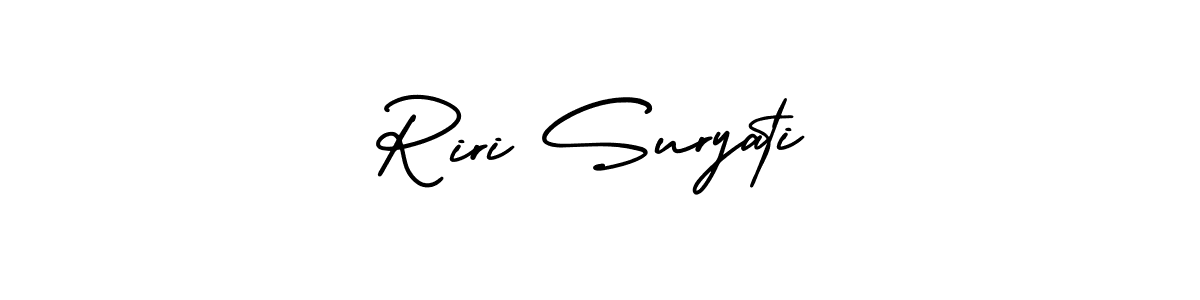 How to Draw Riri Suryati signature style? AmerikaSignatureDemo-Regular is a latest design signature styles for name Riri Suryati. Riri Suryati signature style 3 images and pictures png