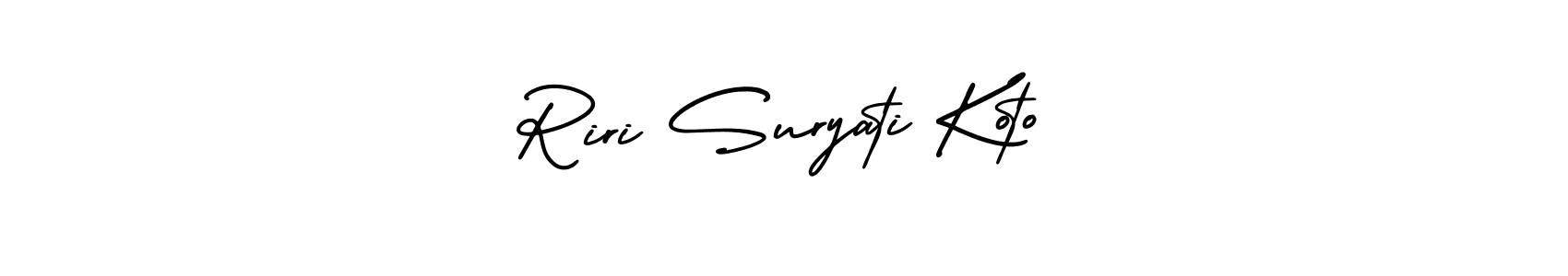Make a short Riri Suryati Koto signature style. Manage your documents anywhere anytime using AmerikaSignatureDemo-Regular. Create and add eSignatures, submit forms, share and send files easily. Riri Suryati Koto signature style 3 images and pictures png