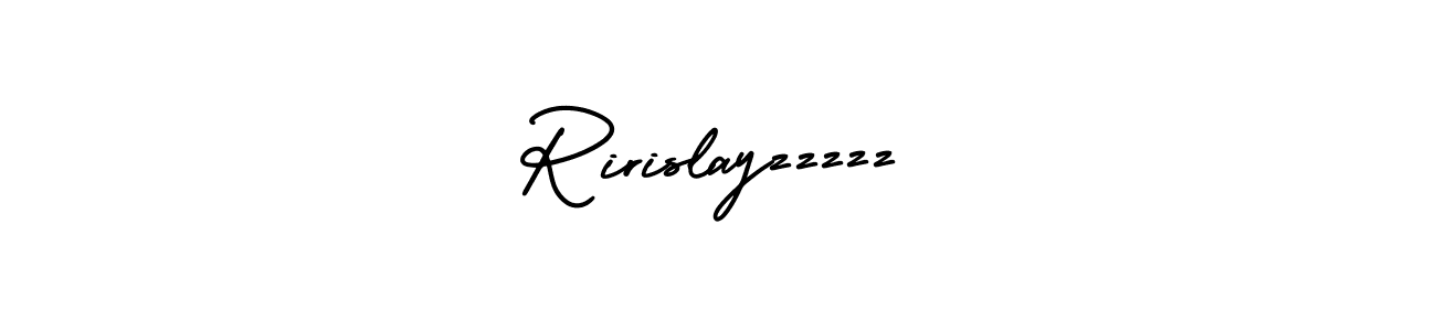 You should practise on your own different ways (AmerikaSignatureDemo-Regular) to write your name (Ririslayzzzzz) in signature. don't let someone else do it for you. Ririslayzzzzz signature style 3 images and pictures png