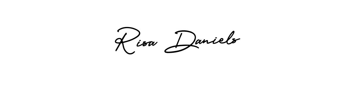 if you are searching for the best signature style for your name Risa Daniels. so please give up your signature search. here we have designed multiple signature styles  using AmerikaSignatureDemo-Regular. Risa Daniels signature style 3 images and pictures png