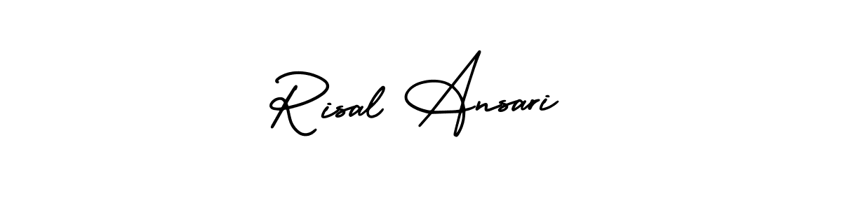 How to make Risal Ansari name signature. Use AmerikaSignatureDemo-Regular style for creating short signs online. This is the latest handwritten sign. Risal Ansari signature style 3 images and pictures png