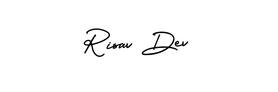 It looks lik you need a new signature style for name Risav Dev. Design unique handwritten (AmerikaSignatureDemo-Regular) signature with our free signature maker in just a few clicks. Risav Dev signature style 3 images and pictures png