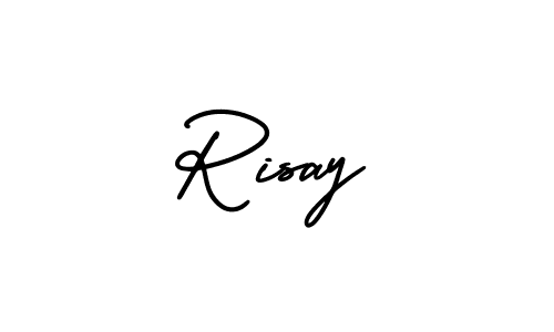 Risay stylish signature style. Best Handwritten Sign (AmerikaSignatureDemo-Regular) for my name. Handwritten Signature Collection Ideas for my name Risay. Risay signature style 3 images and pictures png