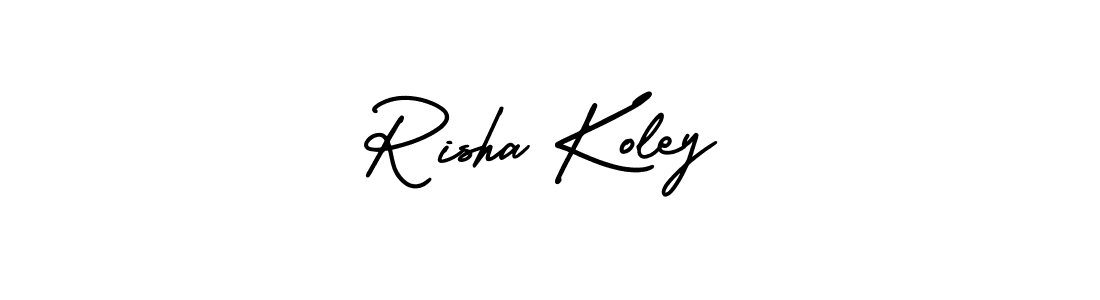 AmerikaSignatureDemo-Regular is a professional signature style that is perfect for those who want to add a touch of class to their signature. It is also a great choice for those who want to make their signature more unique. Get Risha Koley name to fancy signature for free. Risha Koley signature style 3 images and pictures png