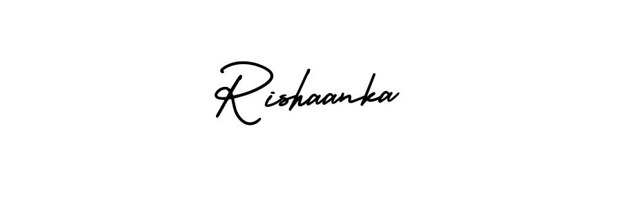 Also we have Rishaanka name is the best signature style. Create professional handwritten signature collection using AmerikaSignatureDemo-Regular autograph style. Rishaanka signature style 3 images and pictures png