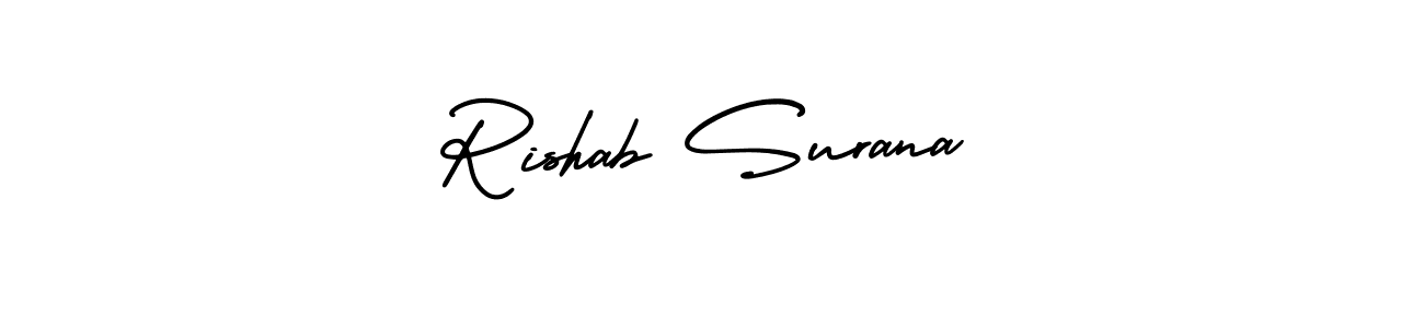 Make a beautiful signature design for name Rishab Surana. With this signature (AmerikaSignatureDemo-Regular) style, you can create a handwritten signature for free. Rishab Surana signature style 3 images and pictures png