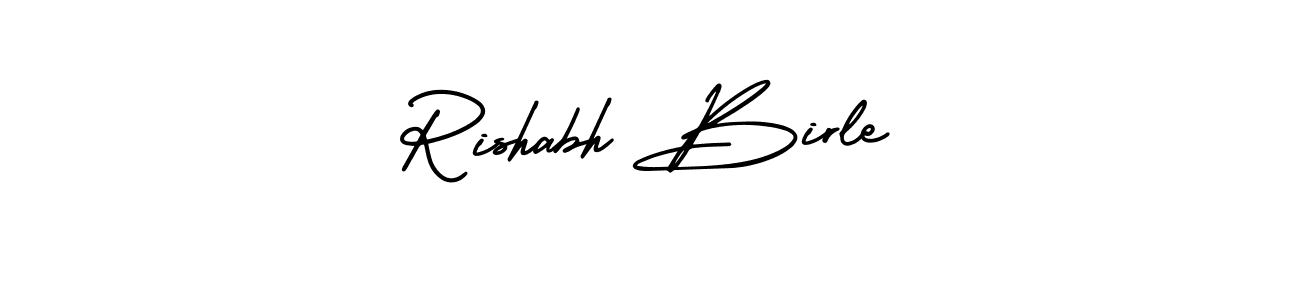The best way (AmerikaSignatureDemo-Regular) to make a short signature is to pick only two or three words in your name. The name Rishabh Birle include a total of six letters. For converting this name. Rishabh Birle signature style 3 images and pictures png