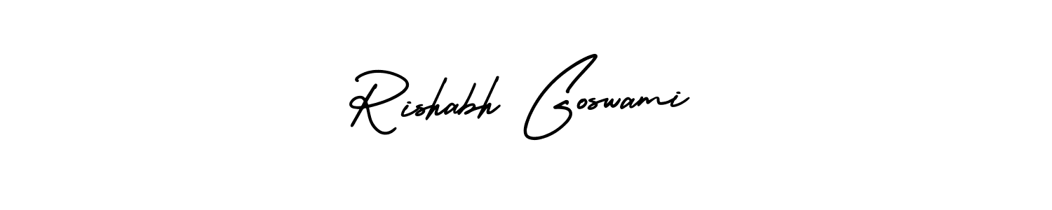 AmerikaSignatureDemo-Regular is a professional signature style that is perfect for those who want to add a touch of class to their signature. It is also a great choice for those who want to make their signature more unique. Get Rishabh Goswami name to fancy signature for free. Rishabh Goswami signature style 3 images and pictures png