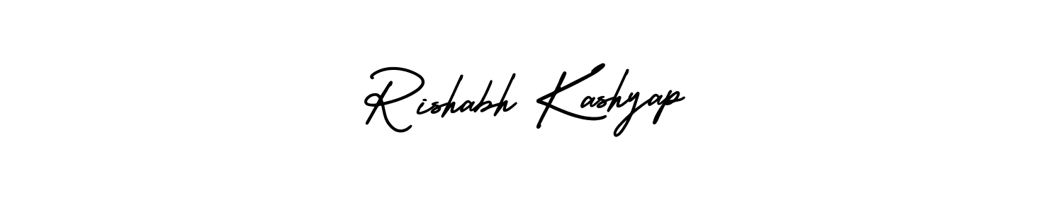 The best way (AmerikaSignatureDemo-Regular) to make a short signature is to pick only two or three words in your name. The name Rishabh Kashyap include a total of six letters. For converting this name. Rishabh Kashyap signature style 3 images and pictures png