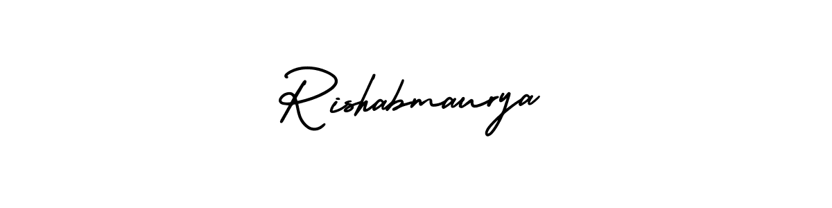 The best way (AmerikaSignatureDemo-Regular) to make a short signature is to pick only two or three words in your name. The name Rishabmaurya include a total of six letters. For converting this name. Rishabmaurya signature style 3 images and pictures png