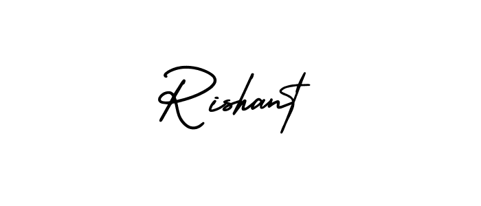 Rishant stylish signature style. Best Handwritten Sign (AmerikaSignatureDemo-Regular) for my name. Handwritten Signature Collection Ideas for my name Rishant. Rishant signature style 3 images and pictures png