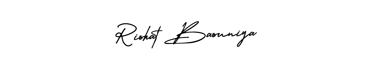 Use a signature maker to create a handwritten signature online. With this signature software, you can design (AmerikaSignatureDemo-Regular) your own signature for name Rishat Basuniya. Rishat Basuniya signature style 3 images and pictures png