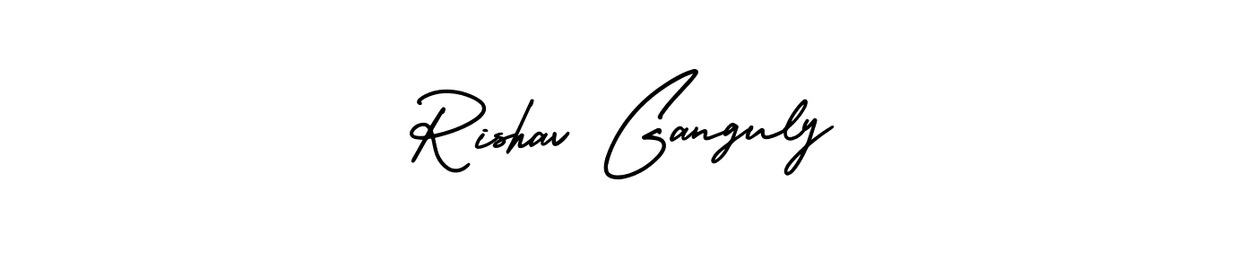 How to make Rishav Ganguly name signature. Use AmerikaSignatureDemo-Regular style for creating short signs online. This is the latest handwritten sign. Rishav Ganguly signature style 3 images and pictures png
