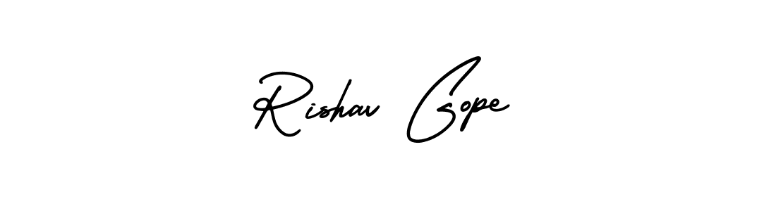 Design your own signature with our free online signature maker. With this signature software, you can create a handwritten (AmerikaSignatureDemo-Regular) signature for name Rishav Gope. Rishav Gope signature style 3 images and pictures png