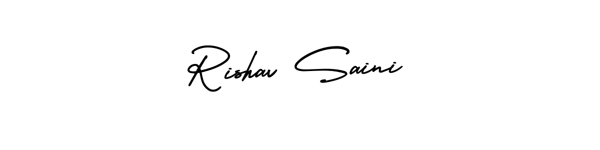 Also You can easily find your signature by using the search form. We will create Rishav Saini name handwritten signature images for you free of cost using AmerikaSignatureDemo-Regular sign style. Rishav Saini signature style 3 images and pictures png