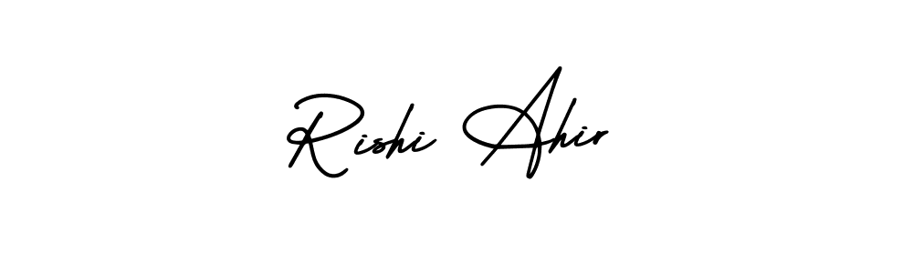 How to Draw Rishi Ahir signature style? AmerikaSignatureDemo-Regular is a latest design signature styles for name Rishi Ahir. Rishi Ahir signature style 3 images and pictures png