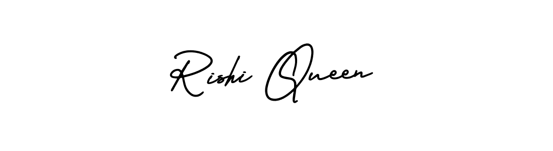 The best way (AmerikaSignatureDemo-Regular) to make a short signature is to pick only two or three words in your name. The name Rishi Queen include a total of six letters. For converting this name. Rishi Queen signature style 3 images and pictures png