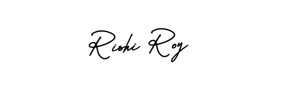 How to make Rishi Roy name signature. Use AmerikaSignatureDemo-Regular style for creating short signs online. This is the latest handwritten sign. Rishi Roy signature style 3 images and pictures png