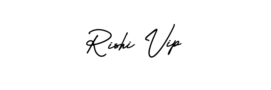 You should practise on your own different ways (AmerikaSignatureDemo-Regular) to write your name (Rishi Vip) in signature. don't let someone else do it for you. Rishi Vip signature style 3 images and pictures png