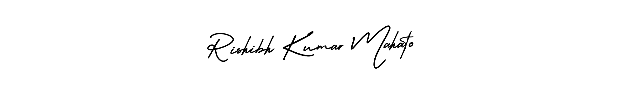 This is the best signature style for the Rishibh Kumar Mahato name. Also you like these signature font (AmerikaSignatureDemo-Regular). Mix name signature. Rishibh Kumar Mahato signature style 3 images and pictures png