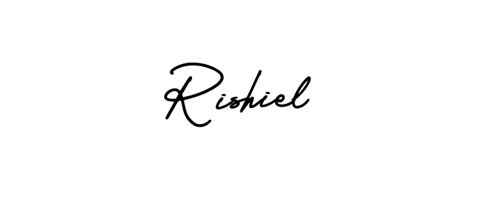It looks lik you need a new signature style for name Rishiel. Design unique handwritten (AmerikaSignatureDemo-Regular) signature with our free signature maker in just a few clicks. Rishiel signature style 3 images and pictures png