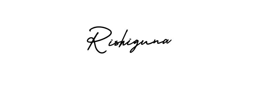 Design your own signature with our free online signature maker. With this signature software, you can create a handwritten (AmerikaSignatureDemo-Regular) signature for name Rishiguna. Rishiguna signature style 3 images and pictures png