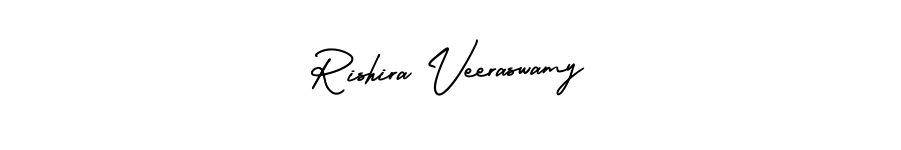 How to make Rishira Veeraswamy name signature. Use AmerikaSignatureDemo-Regular style for creating short signs online. This is the latest handwritten sign. Rishira Veeraswamy signature style 3 images and pictures png