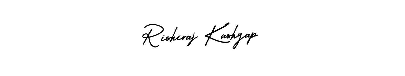 The best way (AmerikaSignatureDemo-Regular) to make a short signature is to pick only two or three words in your name. The name Rishiraj Kashyap include a total of six letters. For converting this name. Rishiraj Kashyap signature style 3 images and pictures png