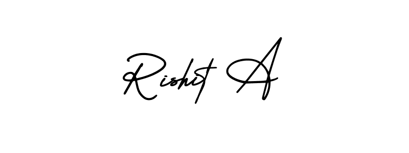 Use a signature maker to create a handwritten signature online. With this signature software, you can design (AmerikaSignatureDemo-Regular) your own signature for name Rishit A. Rishit A signature style 3 images and pictures png