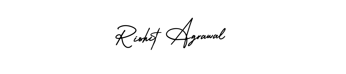 This is the best signature style for the Rishit Agrawal name. Also you like these signature font (AmerikaSignatureDemo-Regular). Mix name signature. Rishit Agrawal signature style 3 images and pictures png