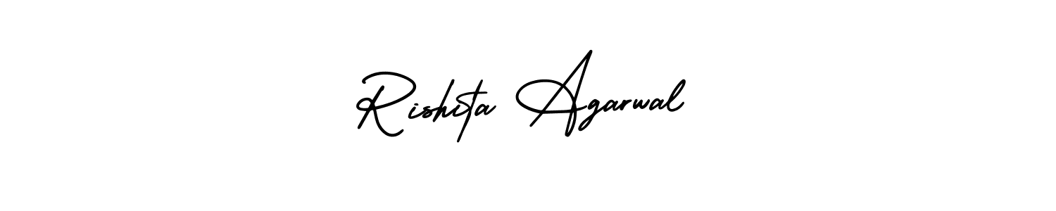 Rishita Agarwal stylish signature style. Best Handwritten Sign (AmerikaSignatureDemo-Regular) for my name. Handwritten Signature Collection Ideas for my name Rishita Agarwal. Rishita Agarwal signature style 3 images and pictures png