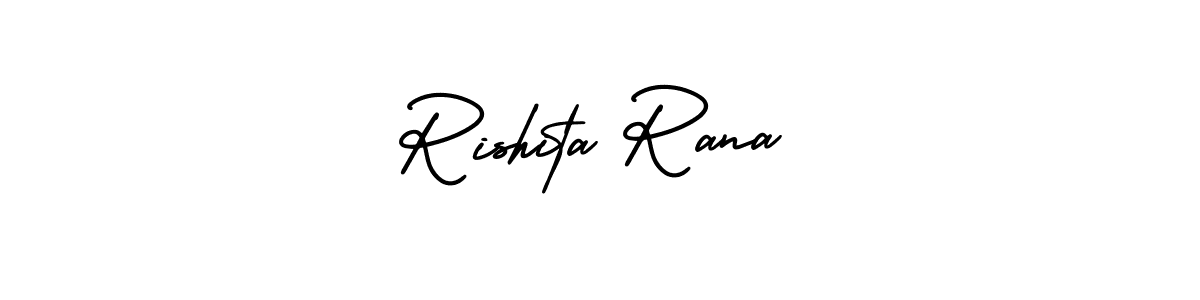 AmerikaSignatureDemo-Regular is a professional signature style that is perfect for those who want to add a touch of class to their signature. It is also a great choice for those who want to make their signature more unique. Get Rishita Rana name to fancy signature for free. Rishita Rana signature style 3 images and pictures png