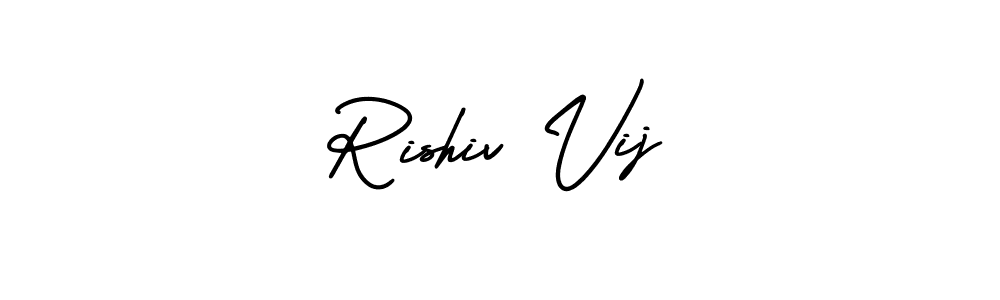 if you are searching for the best signature style for your name Rishiv Vij. so please give up your signature search. here we have designed multiple signature styles  using AmerikaSignatureDemo-Regular. Rishiv Vij signature style 3 images and pictures png