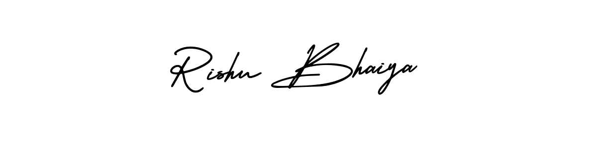 Design your own signature with our free online signature maker. With this signature software, you can create a handwritten (AmerikaSignatureDemo-Regular) signature for name Rishu Bhaiya. Rishu Bhaiya signature style 3 images and pictures png