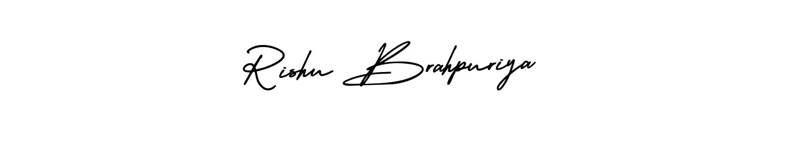 Rishu Brahpuriya stylish signature style. Best Handwritten Sign (AmerikaSignatureDemo-Regular) for my name. Handwritten Signature Collection Ideas for my name Rishu Brahpuriya. Rishu Brahpuriya signature style 3 images and pictures png