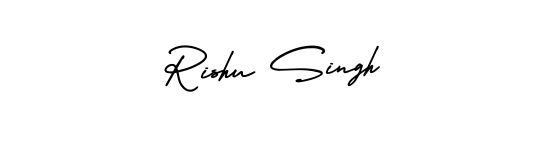 This is the best signature style for the Rishu Singh name. Also you like these signature font (AmerikaSignatureDemo-Regular). Mix name signature. Rishu Singh signature style 3 images and pictures png