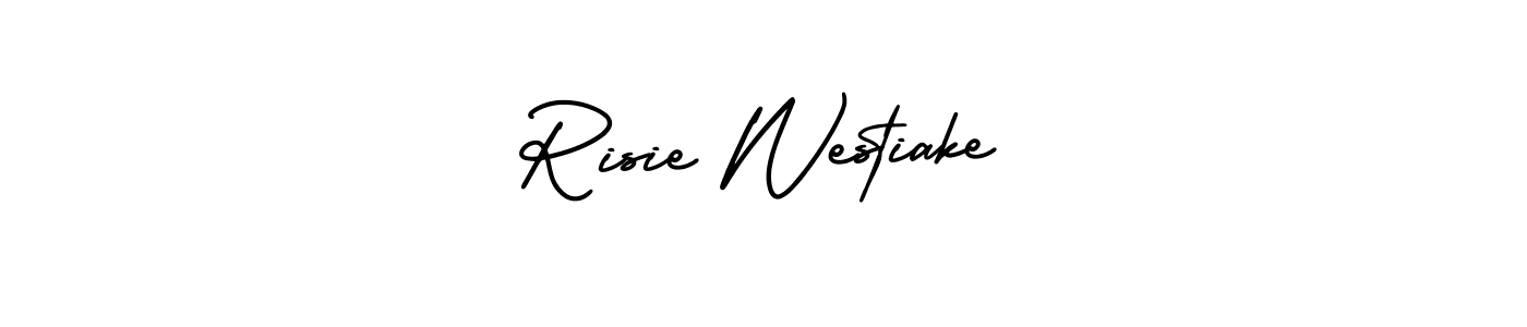 See photos of Risie Westiake official signature by Spectra . Check more albums & portfolios. Read reviews & check more about AmerikaSignatureDemo-Regular font. Risie Westiake signature style 3 images and pictures png